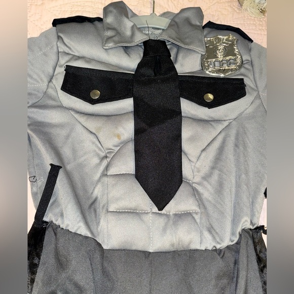 Kids Gray Police Costume Jumpsuit - Picture 7 of 9
